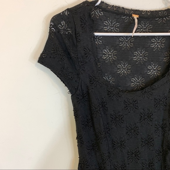Free People Daisy Godet Slip Dress Black Lace - Picture 7 of 14